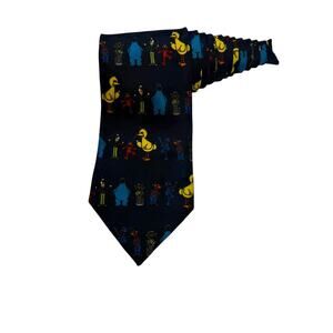 Sesame Street Big Bird Oscar Cookie Monster Elmo Grover Ernie Vintage Necktie